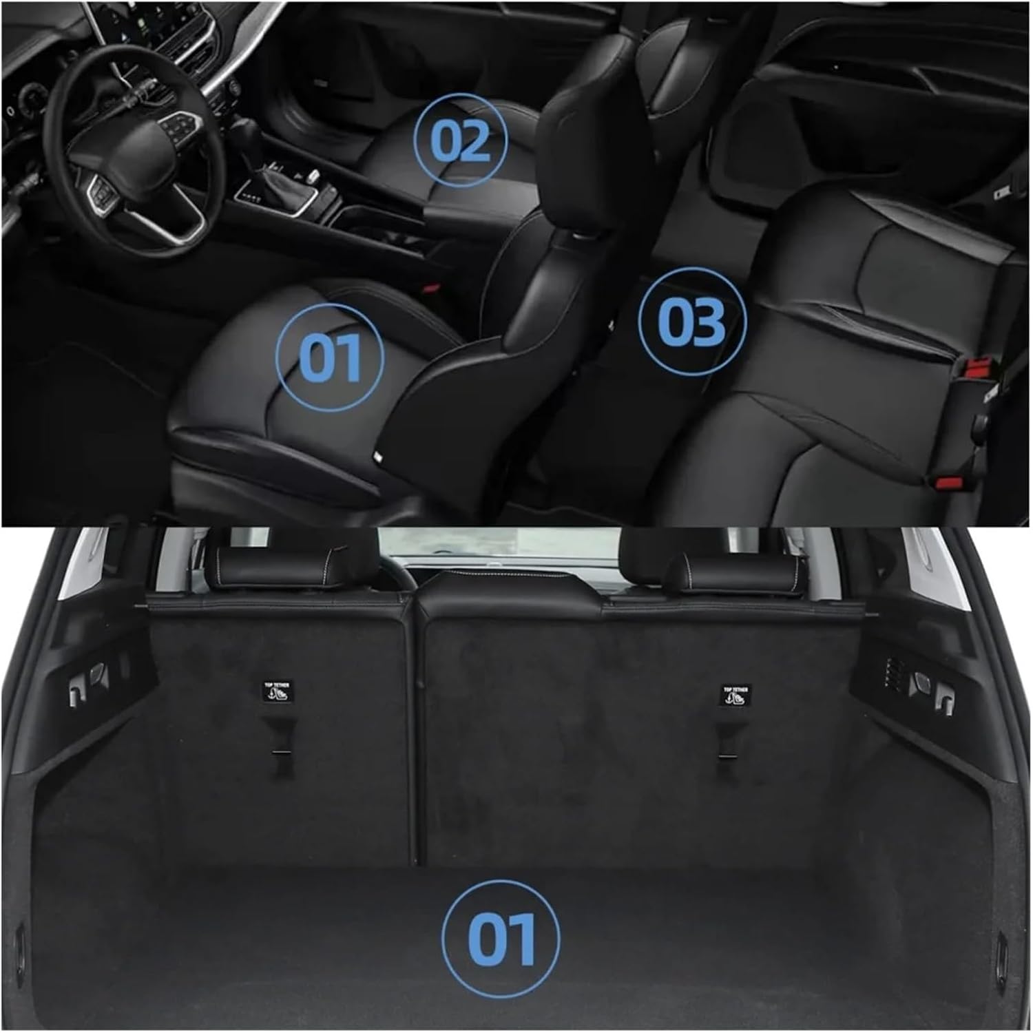 Compatible with AITO M5 Seres 2022-2025 TPE 3D Car Floor Mats Cargo Liner Pad Waterproof All Weather Accessories Black(Left Hand Drive 6PCS)