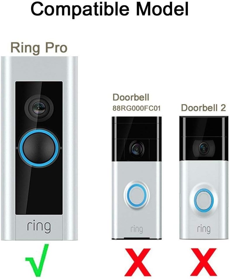 Doorbell Bracket for Ring Video Doorbell Pro, Angle Wedge (20/30/40 Degree) Mount Kit