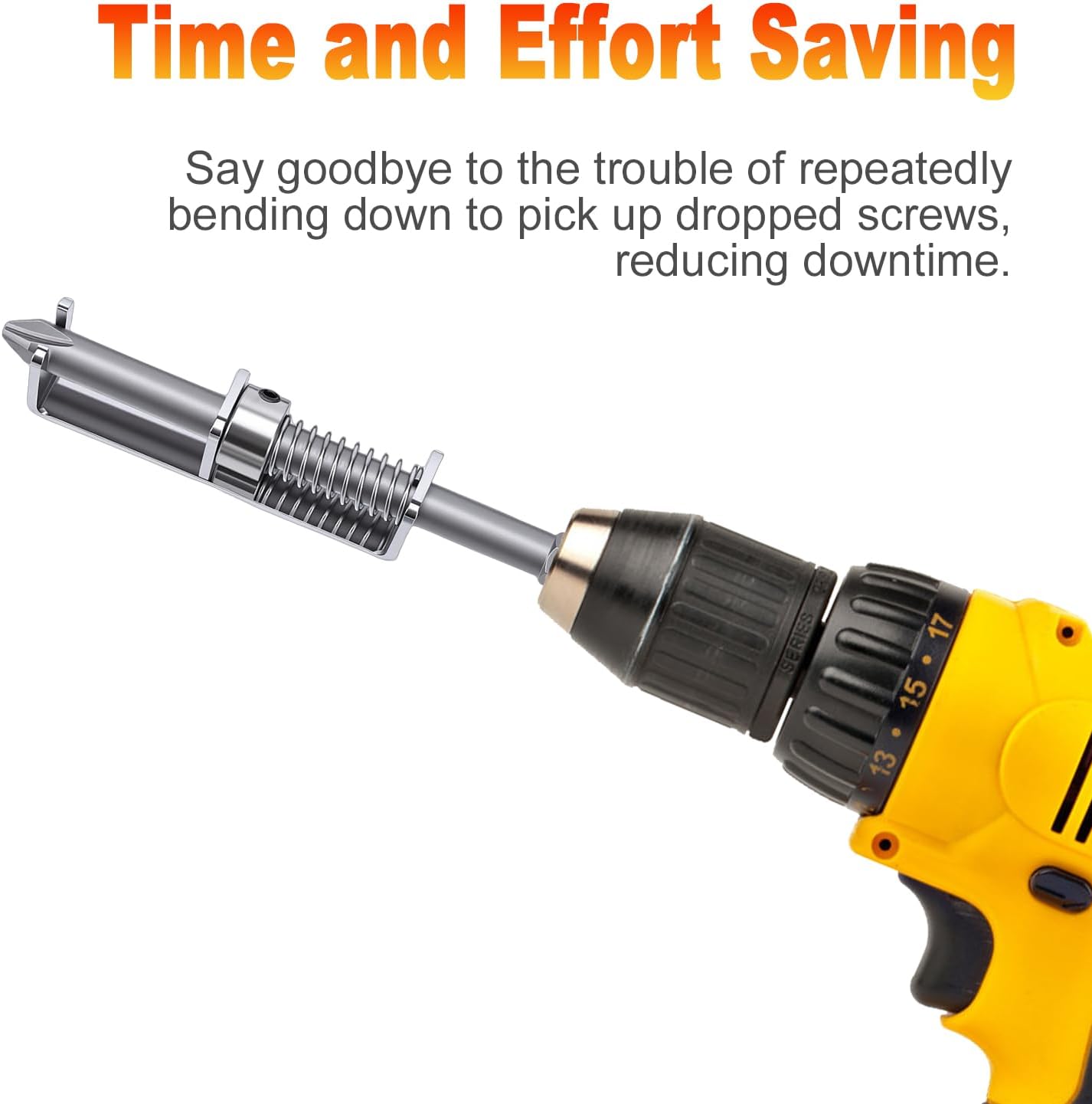 Shkalacar Spring Loaded Screw Holder, Non Slip Drill Bit Organizer with Strong Spring for Electrician Mechanic Home Repair Universal Screw Fixing Tool Drill Bit Stand for Mechanics