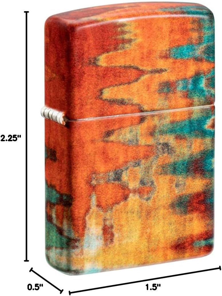 Zippo Orange Brush Strokes 540 Color Pocket Lighter