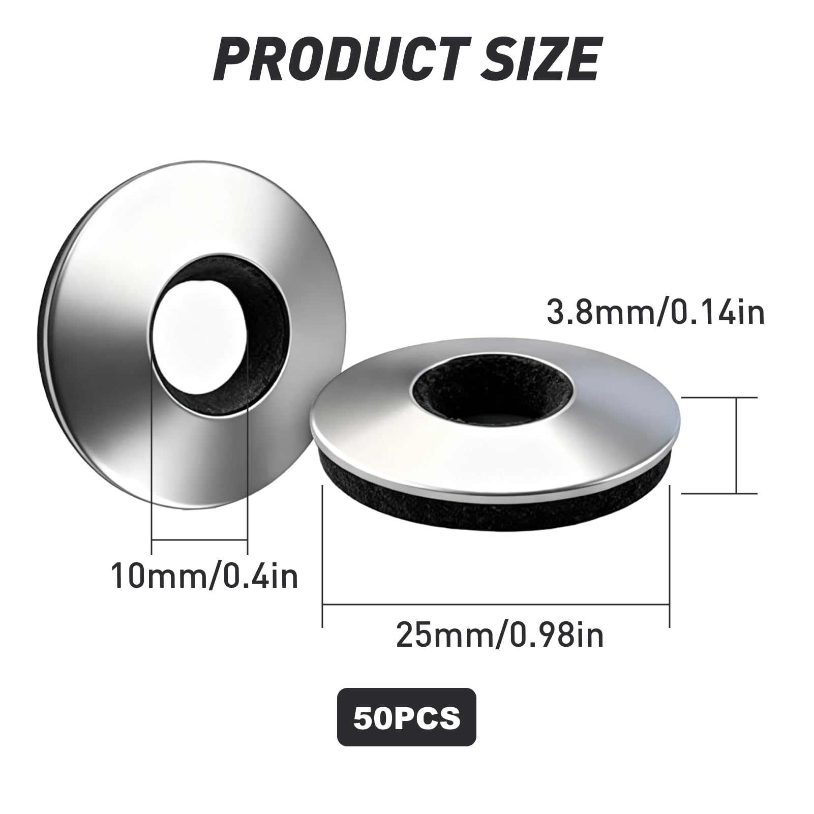 Produktbild von Edelstahl Neopren-Gummi EPDM Unterlegscheiben – 1/2 Zoll, 25 Stück Für Dachschrauben