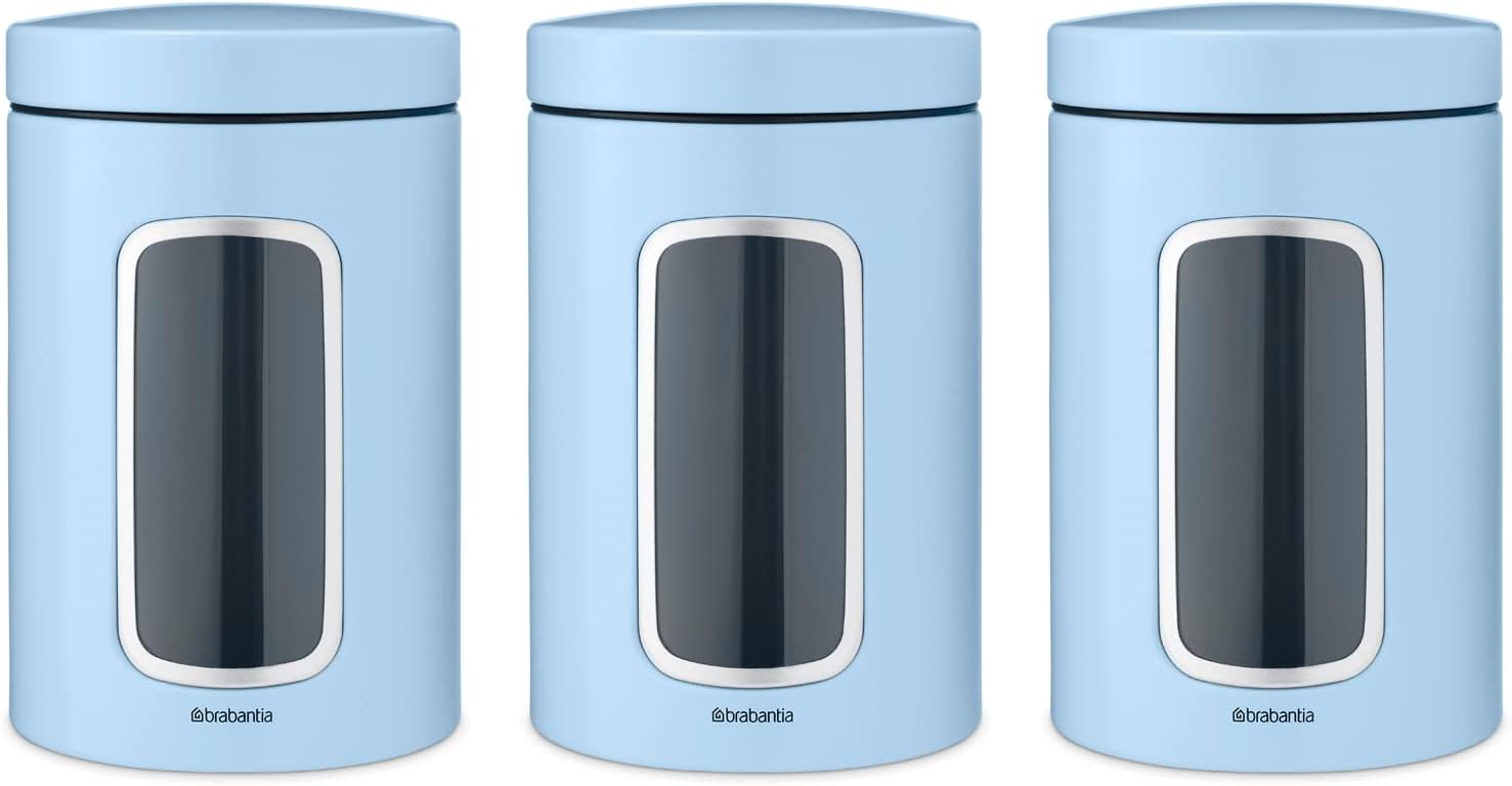 Brabantia 3 Pack Window Canister (Dreamy Blue / 0.37 Gal