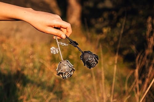 Miniatura 8 de Forging Art Bcn Rosa eterna forjada de hierro forjado a mano (negro)