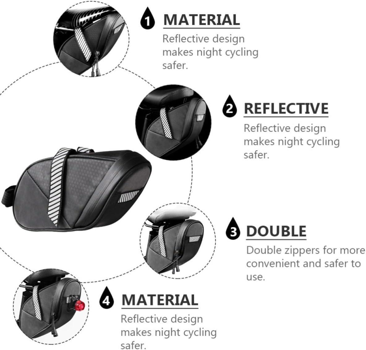 Large Capacity Rear Pack Bag for Bike with Easy to Fix Design, Waterproof Backseat Bag for Night Cycling, Sturdy and Spacious Bike Pouch for Outdoor Travel and Commuting