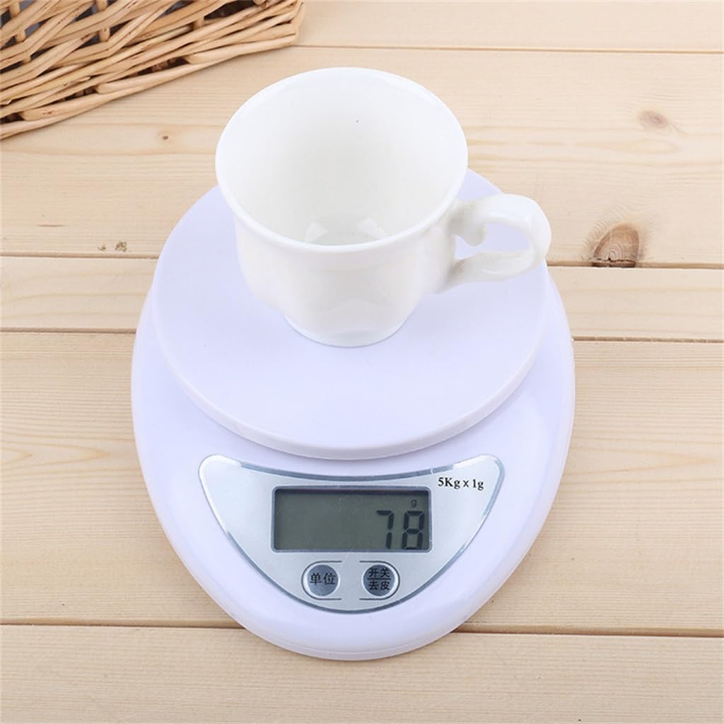 JFDBGU Mini Báscula Electrónica De Cocina 5 Kg/1g, LCD for El Hogar, Cocinar Comida Digital Hornear