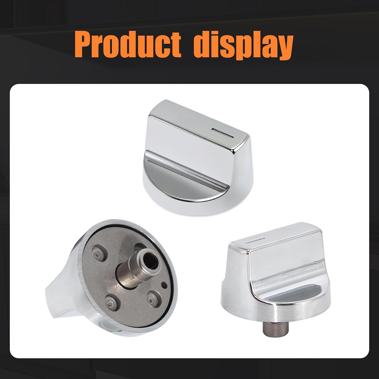 W11418244 Stove Knobs (4-Pack) - Compatible with Whirlpool Gas Ranges WCE55US0HB00 WCE77US0HS01 WCE77US6HB00 - Replaces W11130627 W11222054 - Silver Burner Control Knobs