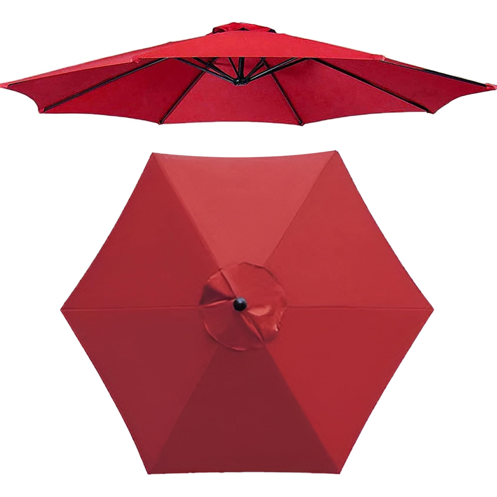 200cm/270cm/300cm (6 Arms/8 Arms) Umbrella Replacement Cloth Replacement Parasol Canopy Replacement Parasol Fabric Cover For Patio Sun Umbrella, Market Table Umbrella (Canopy Only)(Color:Red,Size:6 ri