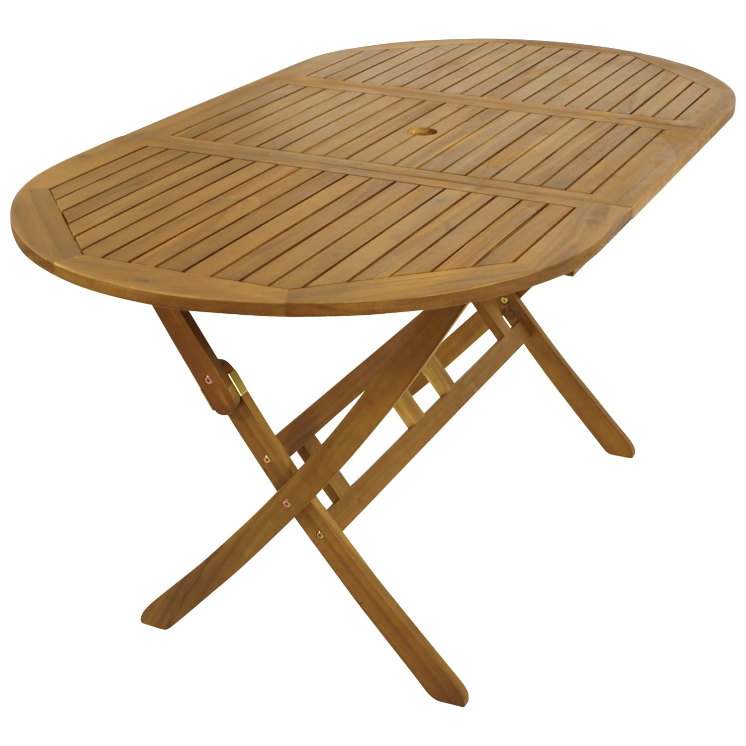DEGAMO Gartentisch Klaptisch Landhaus 85x160cm, Akazie braun geölt, FSC®-Zertifiziert, klappbar, Outdoor