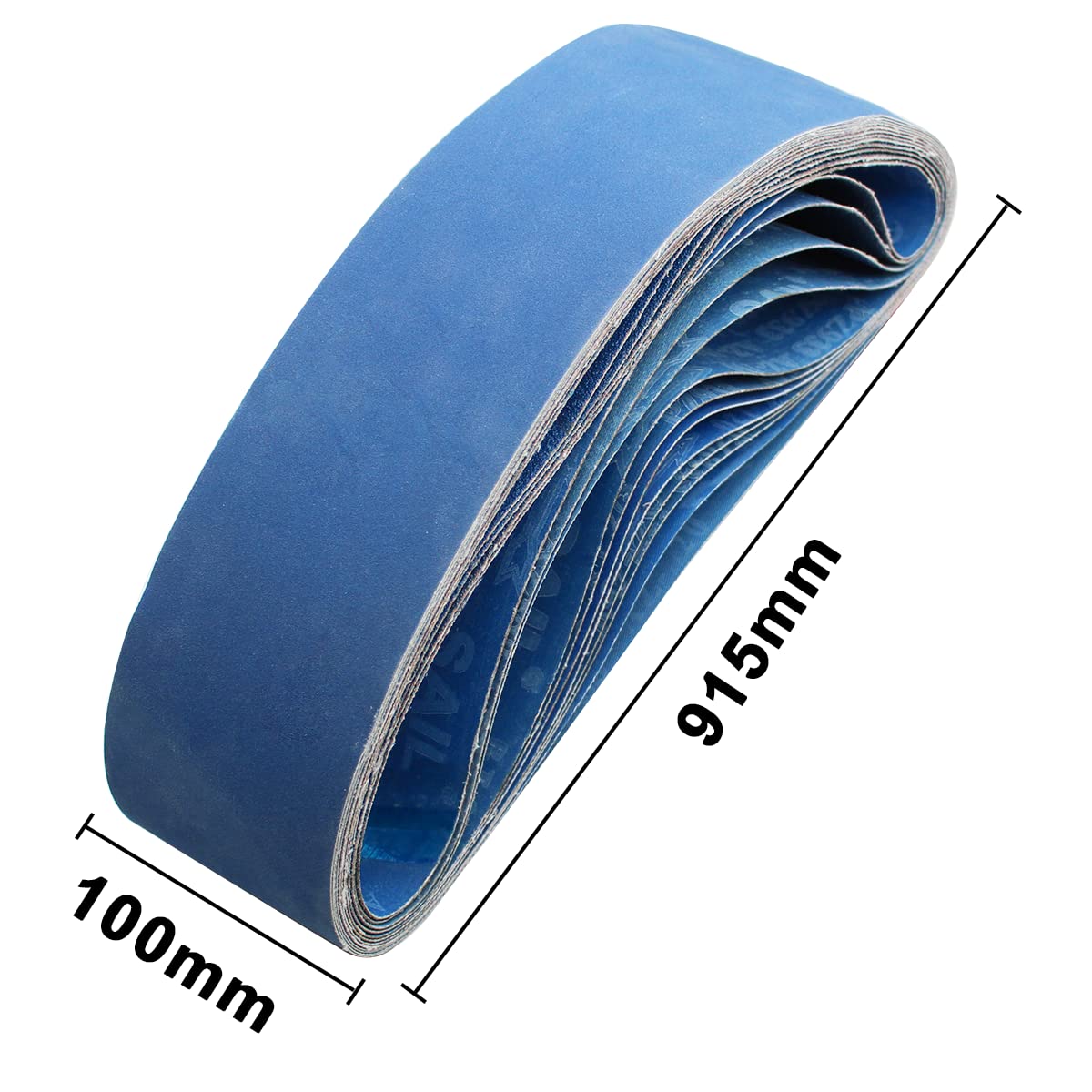12 piezas Bandas de Lija 100 x 915 mm,Grano 2X60/80/100/120/240/320 para Lijadora de Banda.Utilizada para desbaste, Eliminación de Pintura y Pulido-FEIHU