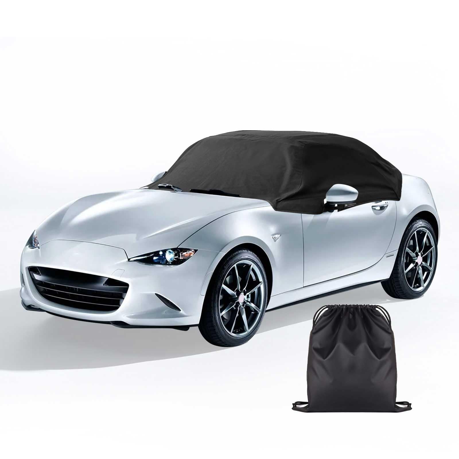Half Car Cover Waterproof for Mazda MX-5 (1989-2024), Top Roof Protector, 420D Oxford Cloth, Vehicle Specific Fit, UV Protection, Car Cover, MK1/MK2/MK2.5/NA/NB, MK4/ND