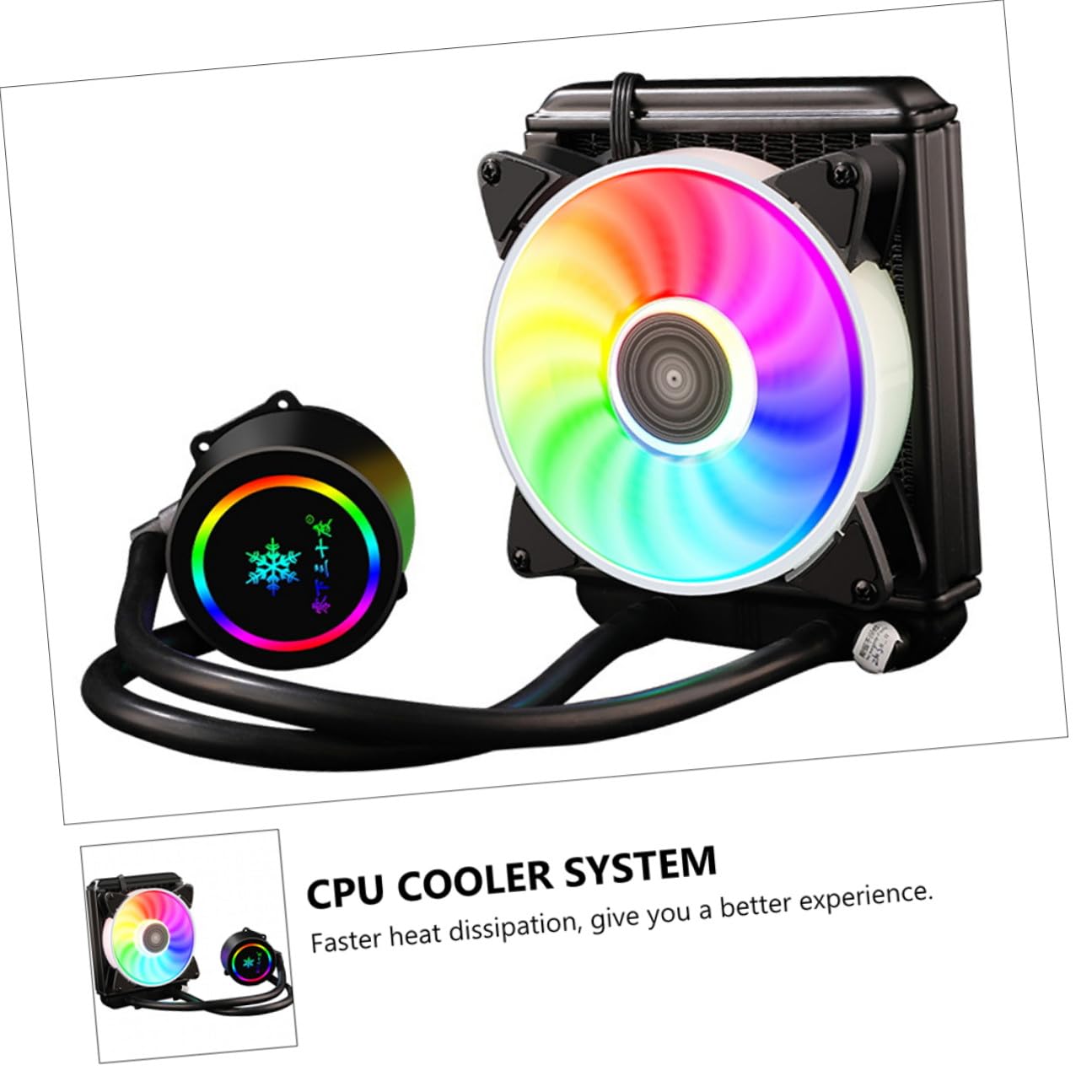 Liquid CPU Cooler with 120mm Radiator and Quiet Computer Cooling Fan for Gaming Desktop Pcs, Integrated Water Cooling System Suitable for High-Performance CPUs