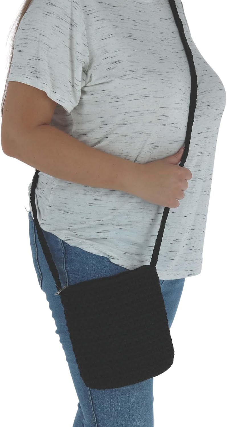 CTM Women's Crochet Crossbody Handbag Boho Casual Shoulder Bag image 2