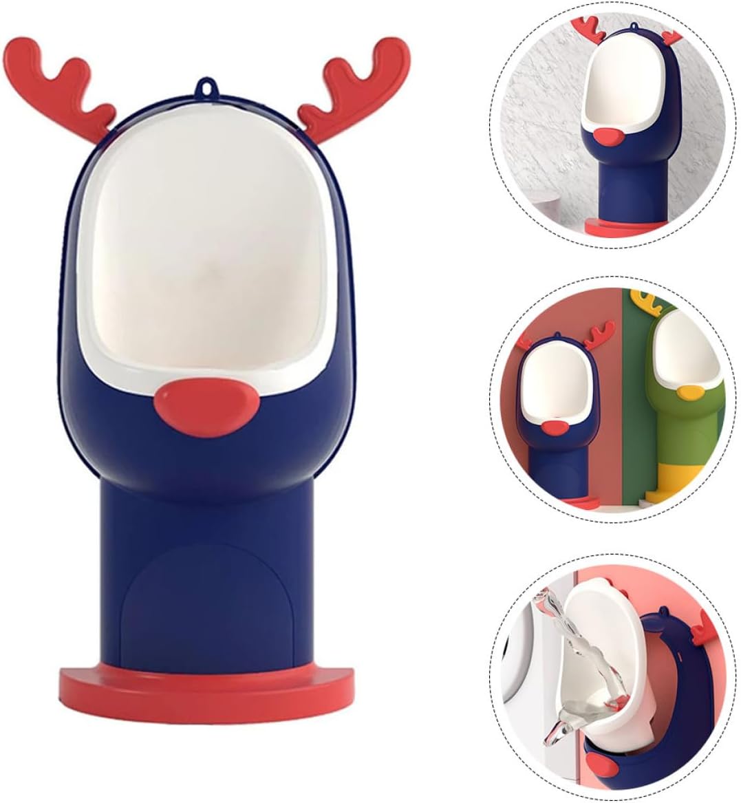 KESYOO Children's Potty Training Potty Adjustable Standing Polypropylene Blue Urinal Hanging Bathroom Cartoon Design Anti-splash 1 Unit
