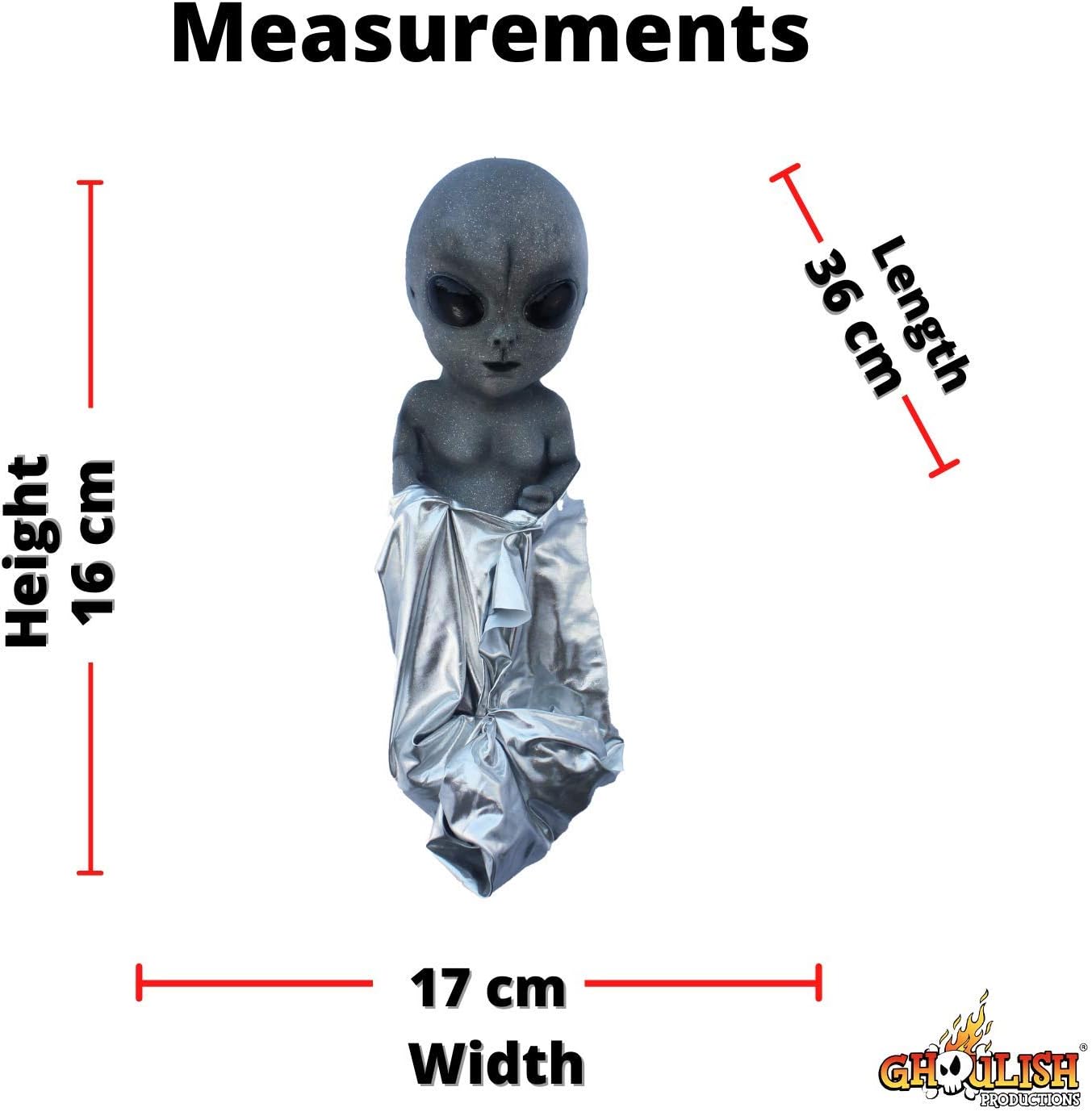 Ghoulish Productions Alien Baby Wrapped in Metallic Blanket, Wall Art, 26 Inches
