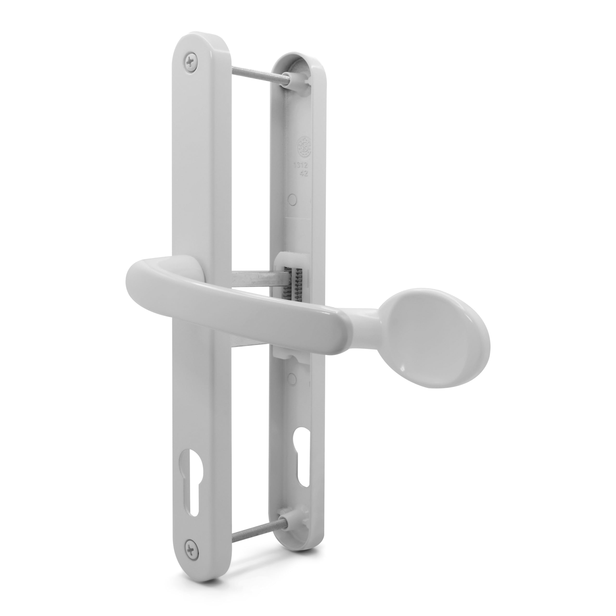 TSS UPVC Door Handles Set, Lever Moveable Pad, 92mm / 62mm PZ (Centres), 240mm Screw to Screw, Backplate 272mm X 32mm