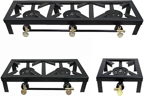 Miniatura 4 de THABATAD Estufa portátil de camping triple quemador de propano GLP Gas al aire libre barbacoa cocina 15000 BTU, fácil de usar