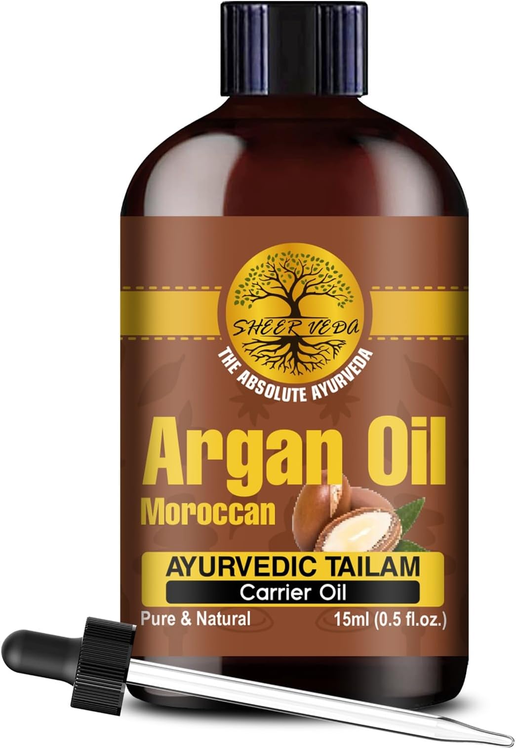Sheer Veda Argan Oil For Hair, Skin and Body Organic and Cold Pressed Argan Oil 15 ML