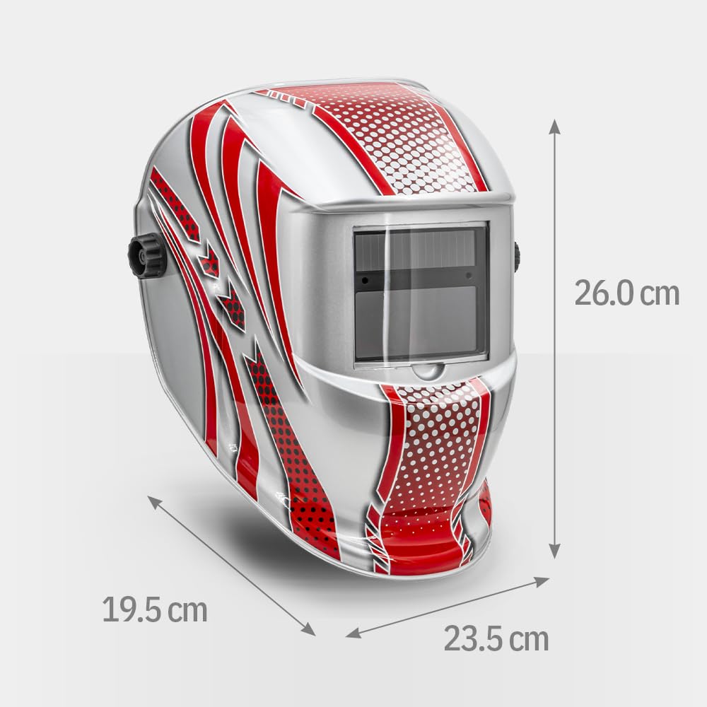 GYS, Masque de Soudage LCD VENUS 3/9-13 G RED True Color, Teinte 3/9>13, Champ de Vision 92x42mm, Assombrissement Auto 0,08ms, Classe Optique 1/1/1/2, pour MMA, TIG, MIG/MAG & Meulage