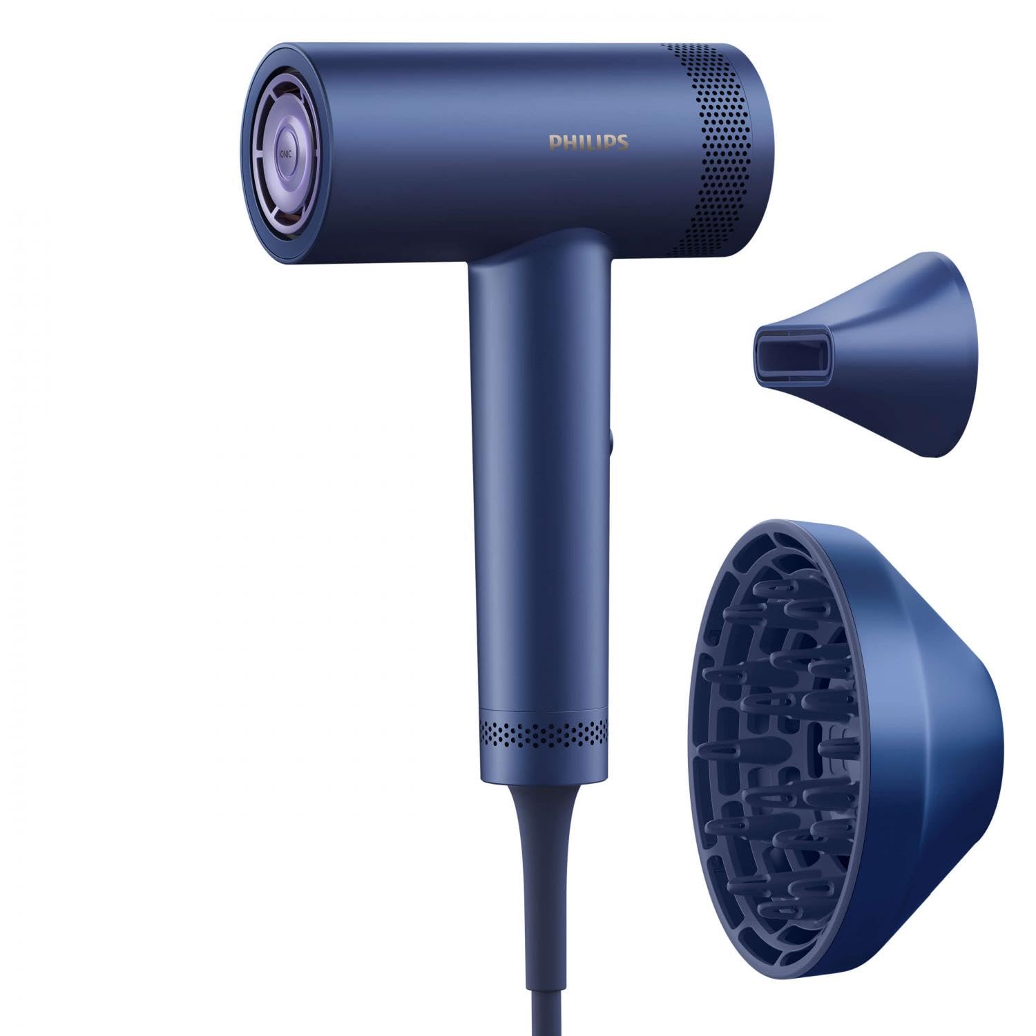 BHD839 jonowa suszarka do włosów, 3 prędkości i 7 regulacji ciepła 1400 W, niebieska