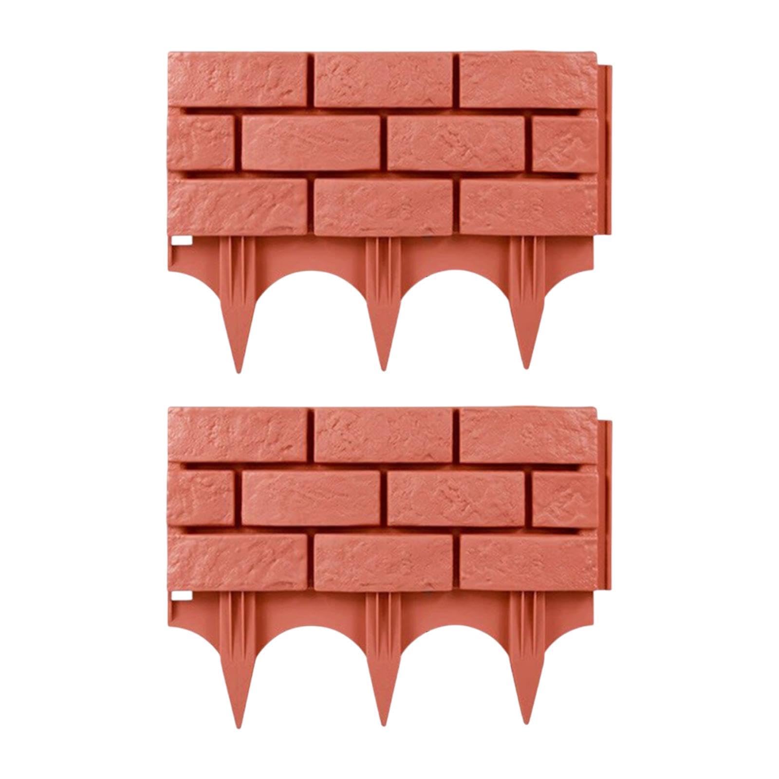Clôture de jardin imitation brique rouge pour stopper la terre et délimiter les massifs de fleurs