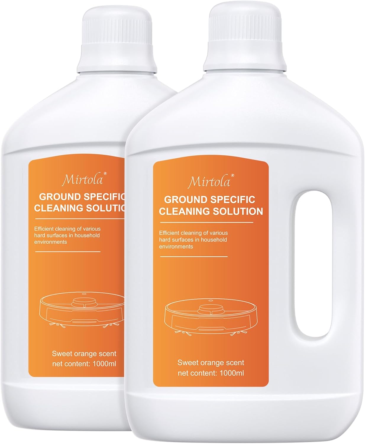 Sweet Orange Scent Floor Cleaning Solution Compatible with Dreame Cleaning Solution, Floor Cleaner for Hardwood Tile Hardfloor, Compatible Robot Vacuums with Mopping and Wet Dry Vacuum (2 bottles)