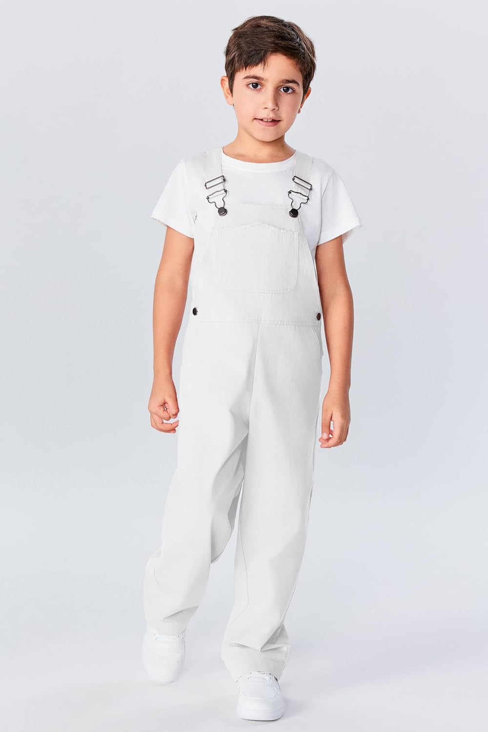 Haloumoning Girls Boys Overalls Adjustable Strap Loose Fit Jumpsuits Casual Bib Overalls 5-14 Years