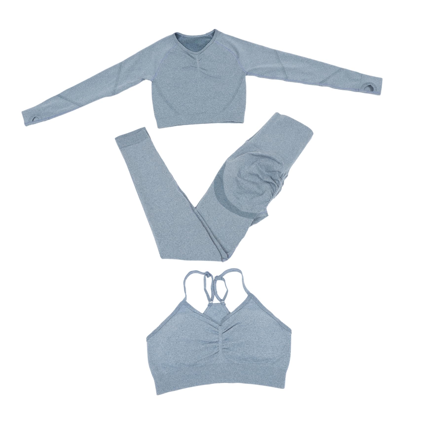 VALICLUD Conjunto de Yoga sin Costuras Azul Talla L de Chinlon