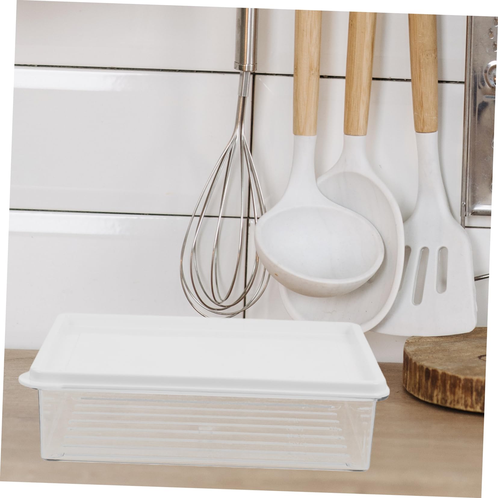 COLLBATH 4stücke Kühlschrankbehälter Stapelbar Transparent Kunststoffboxen Für Lebensmittel Gefrierbehälter Aufbewahrungskorb Für Obst Und Gemüse Fresh Storage Organizer Für