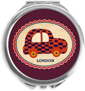 Little car UK London Stamp Britian Hand Compact Mirror Round Portable Pocket Glass