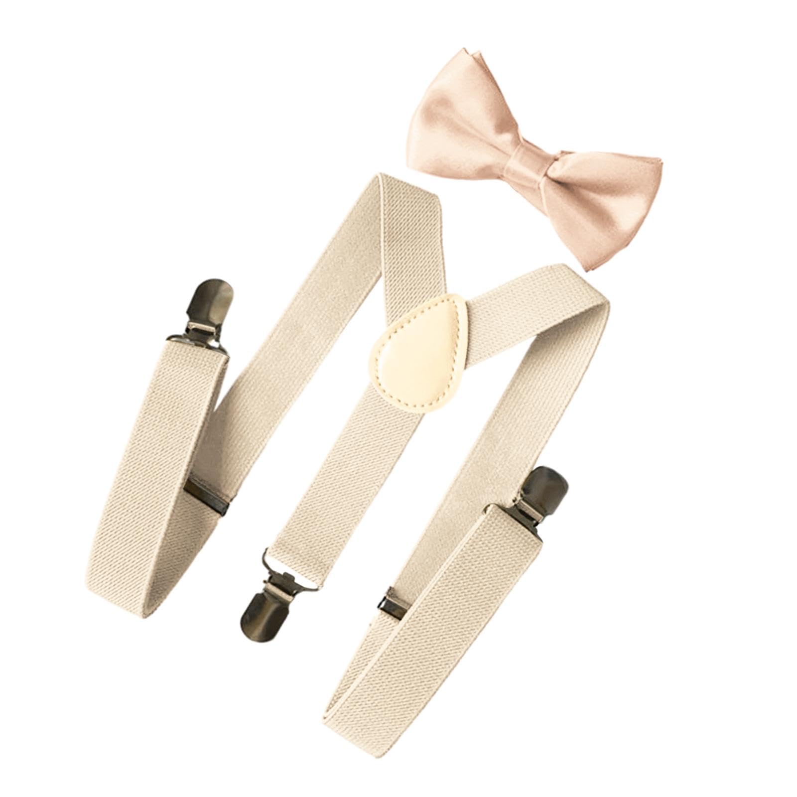 Mens Suspenders with Bow Tie Y Back Braces for Formal Wear Halloween Cosplay Beige | Suspenders Braces | Mens Accessories | Clothing Shoes & Accessories-image-34