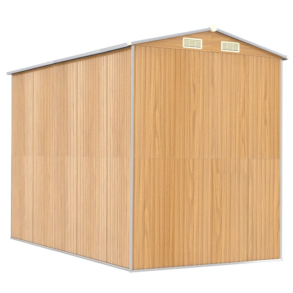 Abri de jardin en acier galvanisé Marron clair 192 x 274 x 223 cm