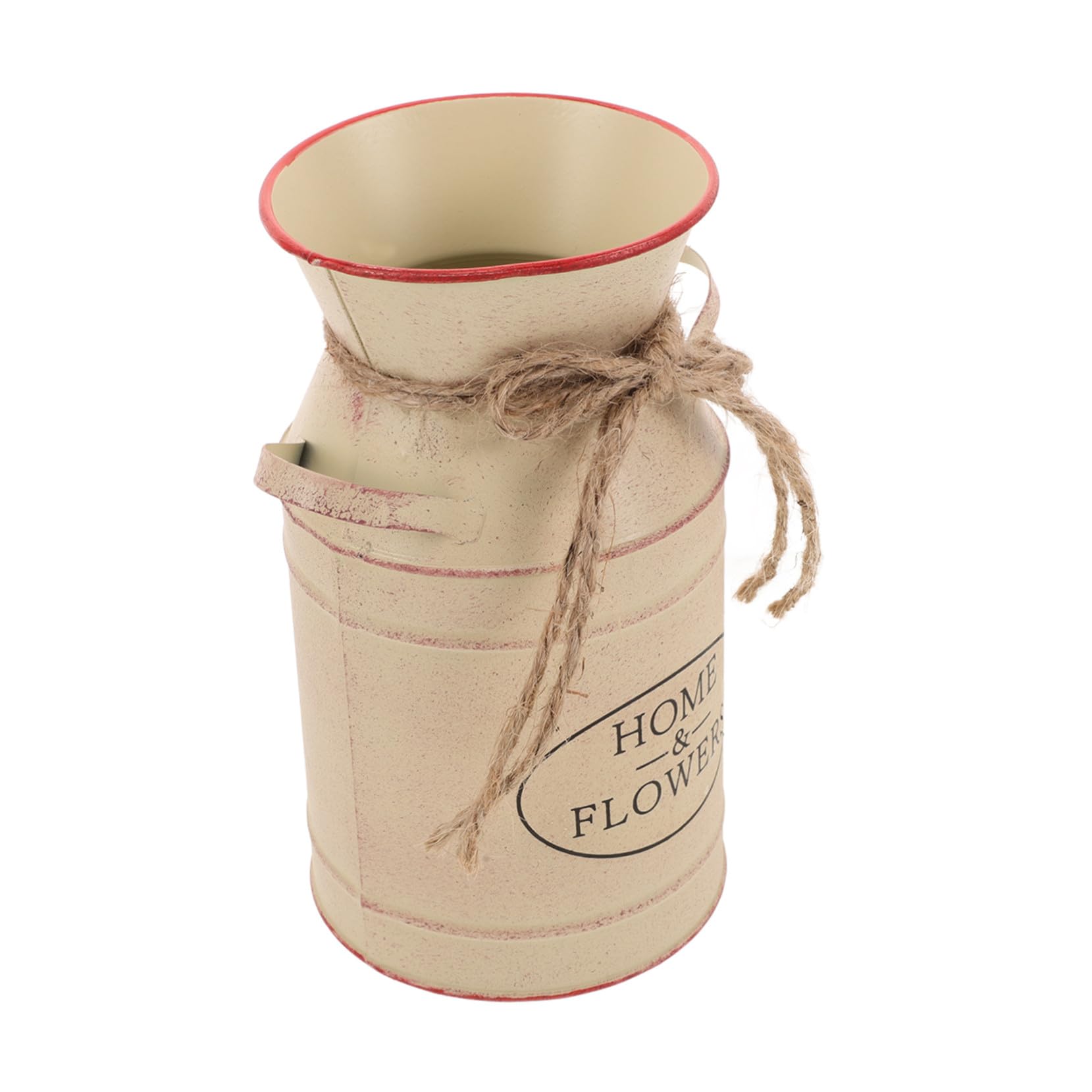 SMASOLO Cubo de Hierro Vintage Lechera con Doble Asa Decorativo Rústico para Flores y Plantas Adorno para Jardín y Hogar