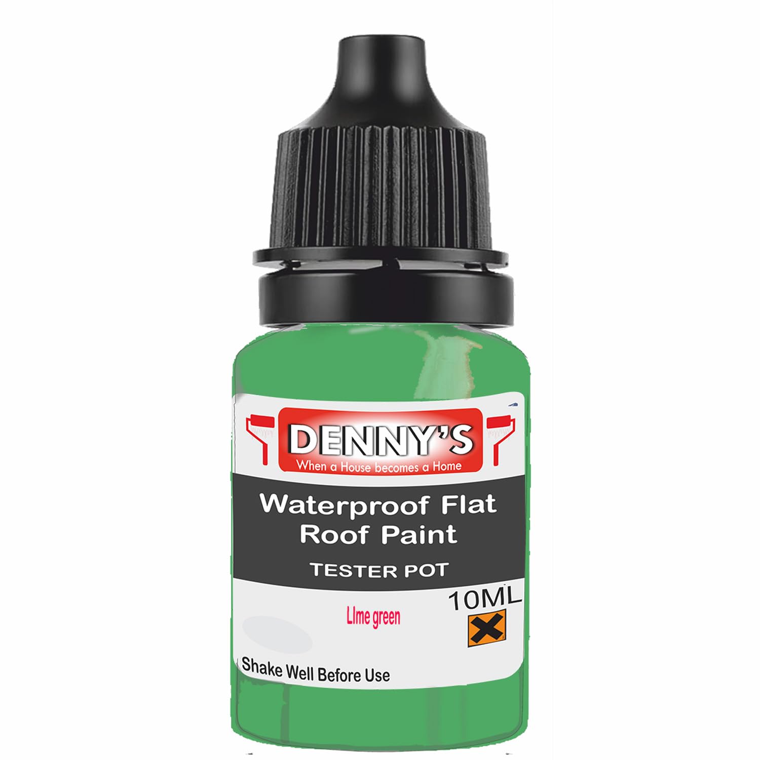 SCOOBYS PAINTS BACK IN THE MIX Chlorinated Rubber Flat Roof Paint – Waterproof Roof Sealer & Leak Repair Coating, Quick Drying, High Adhesion (LIme green, 10ML Tester Bottle)