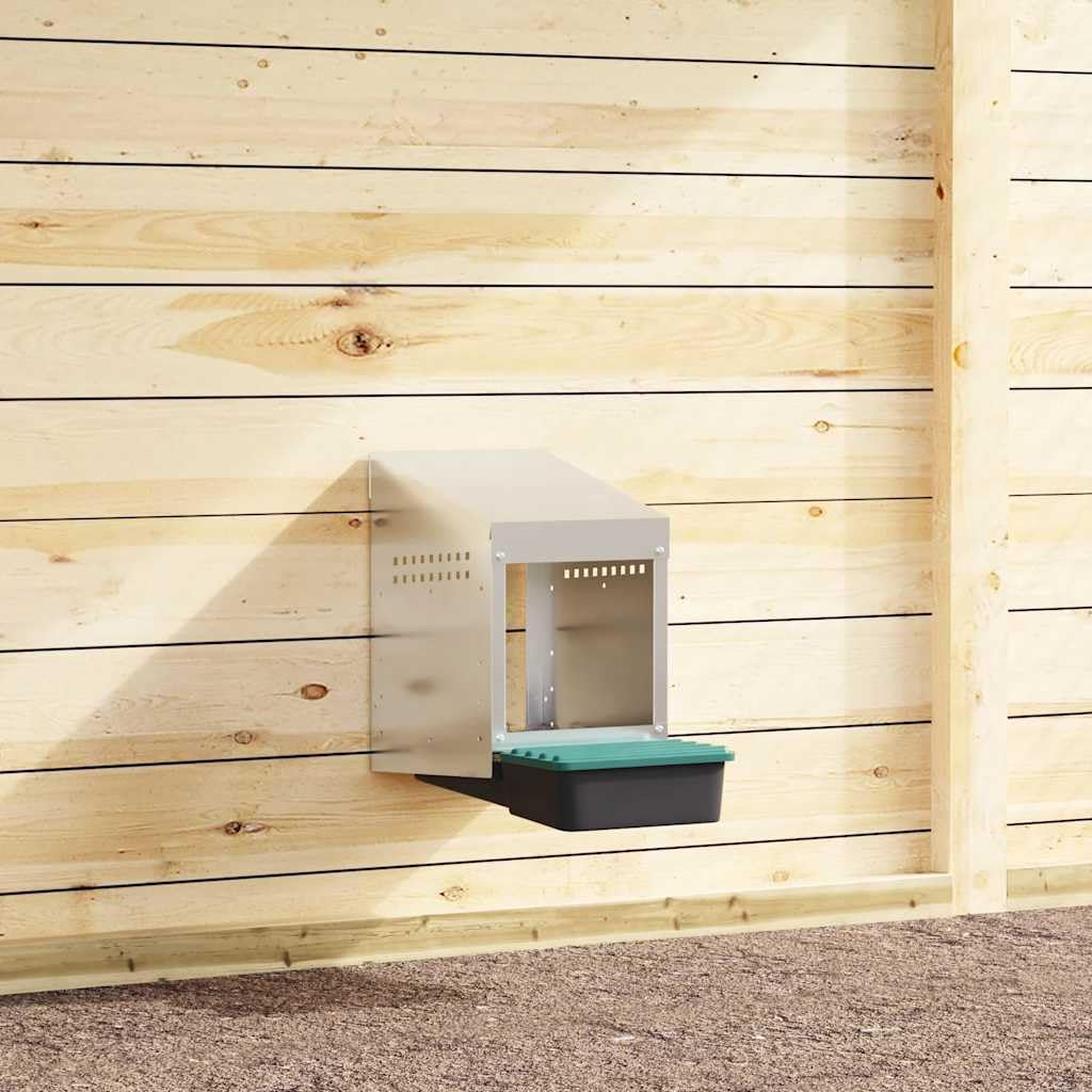 INLIFE Hühner-Nistkasten 1 Fach Wandmontage Verzinkter Stahl,Tier- & Haustierbedarf,Haustierbedarf,Kleintierzubehör,Lebensräume & Gehege für Kleintiere,Silber,3.02 KG,4104890