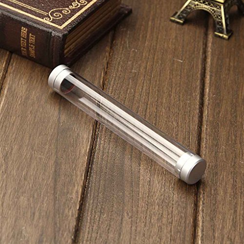 Pegcduu Transparent Pen Tube Clear Case Ballpoint Pencil Holder Stationery Easy to Use Pen Case