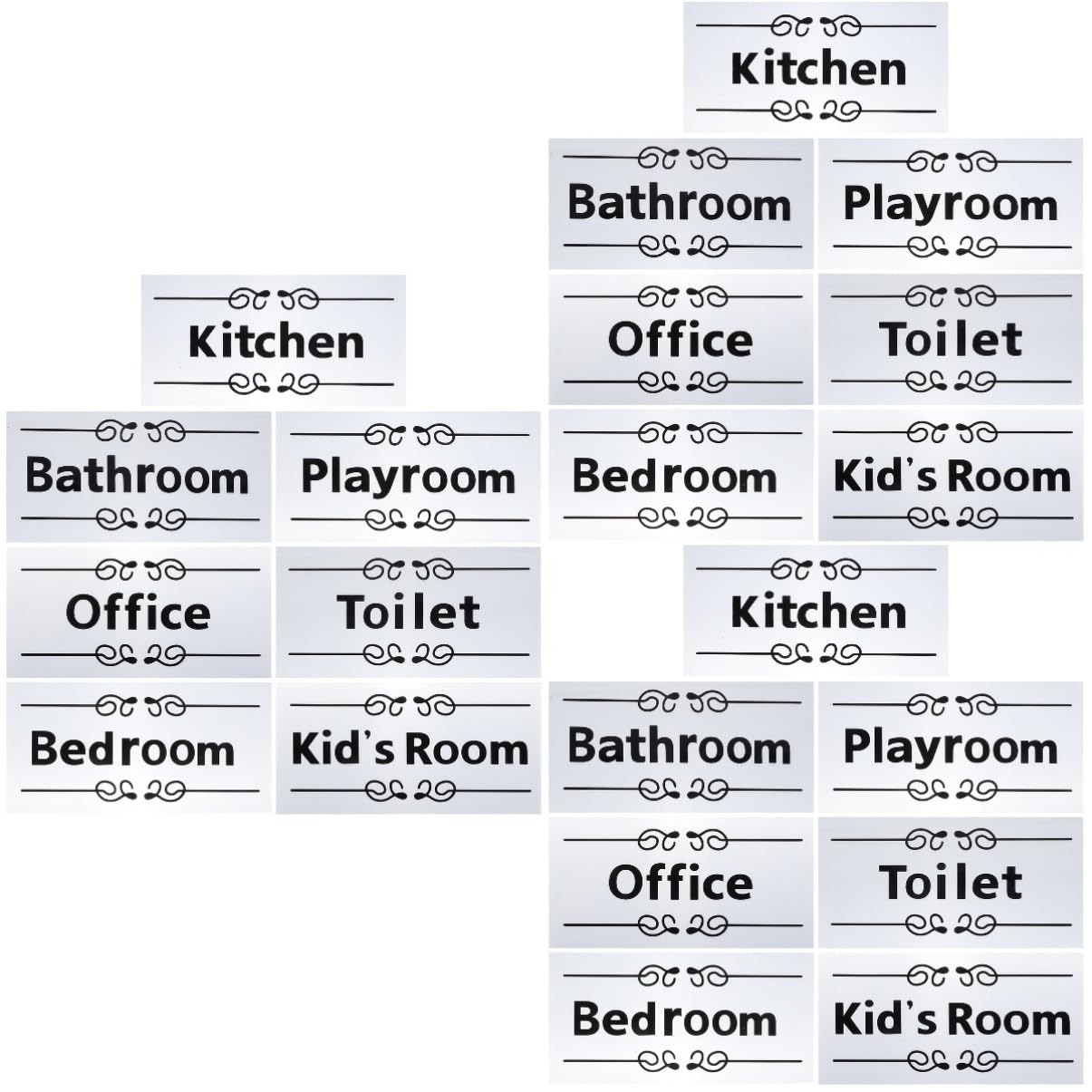 Autocollants de porte SHINEOFI : décoration adhésive de 21 pièces pour chambres et cuisine