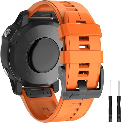 Vista 15 de Correa de silicona compatible con Garmin Fenix 5X Watch Band de 1.024 in de fácil instalación para Garmin Fenix 5X Plus/Fenix 6X/Fenix 6X Pro/Fenix