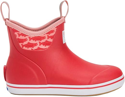 Xtratuf Women's 6 Inch Salmon Sisters Ankle Deck Boot Red/Sockeye Salmon 8