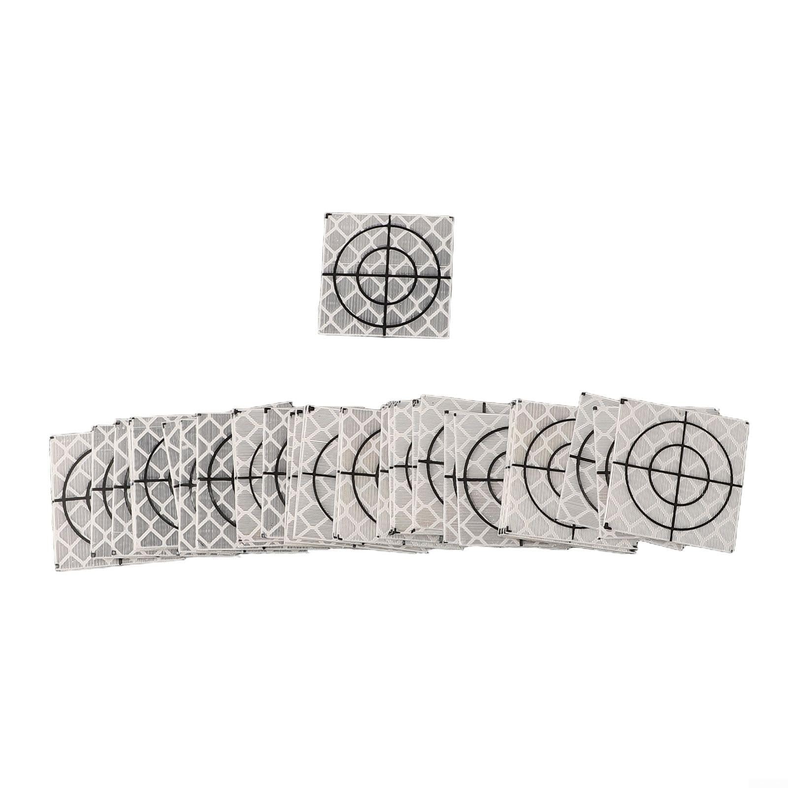 NVARUPC Surveying Reflective Targets 100Pcs Set 20-60mm Acrylic for Measurement Tools For Total Station Tunnel Bridge Building Monitoring(3cm*3cm)