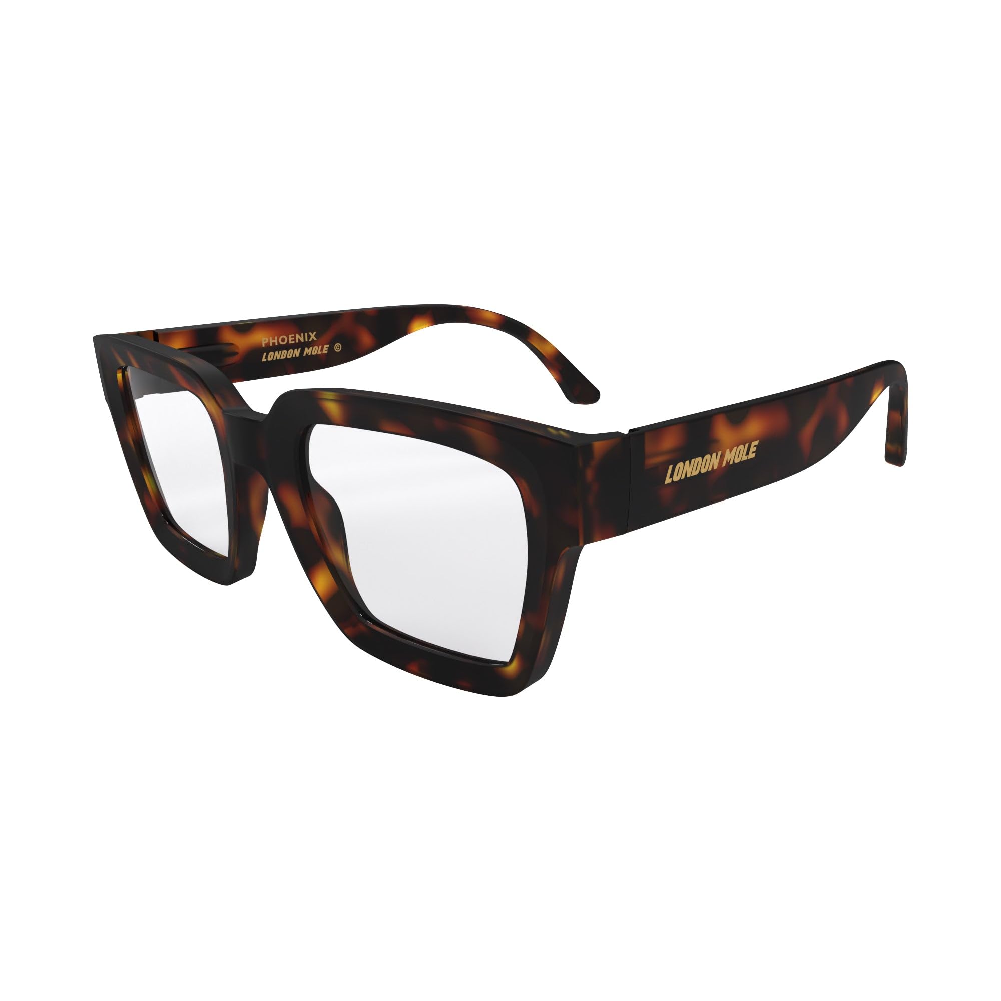 LONDON MOLE® Phoenix large oversized reading glasses, Rubberised Tortoiseshell, 51 mm - Image 3
