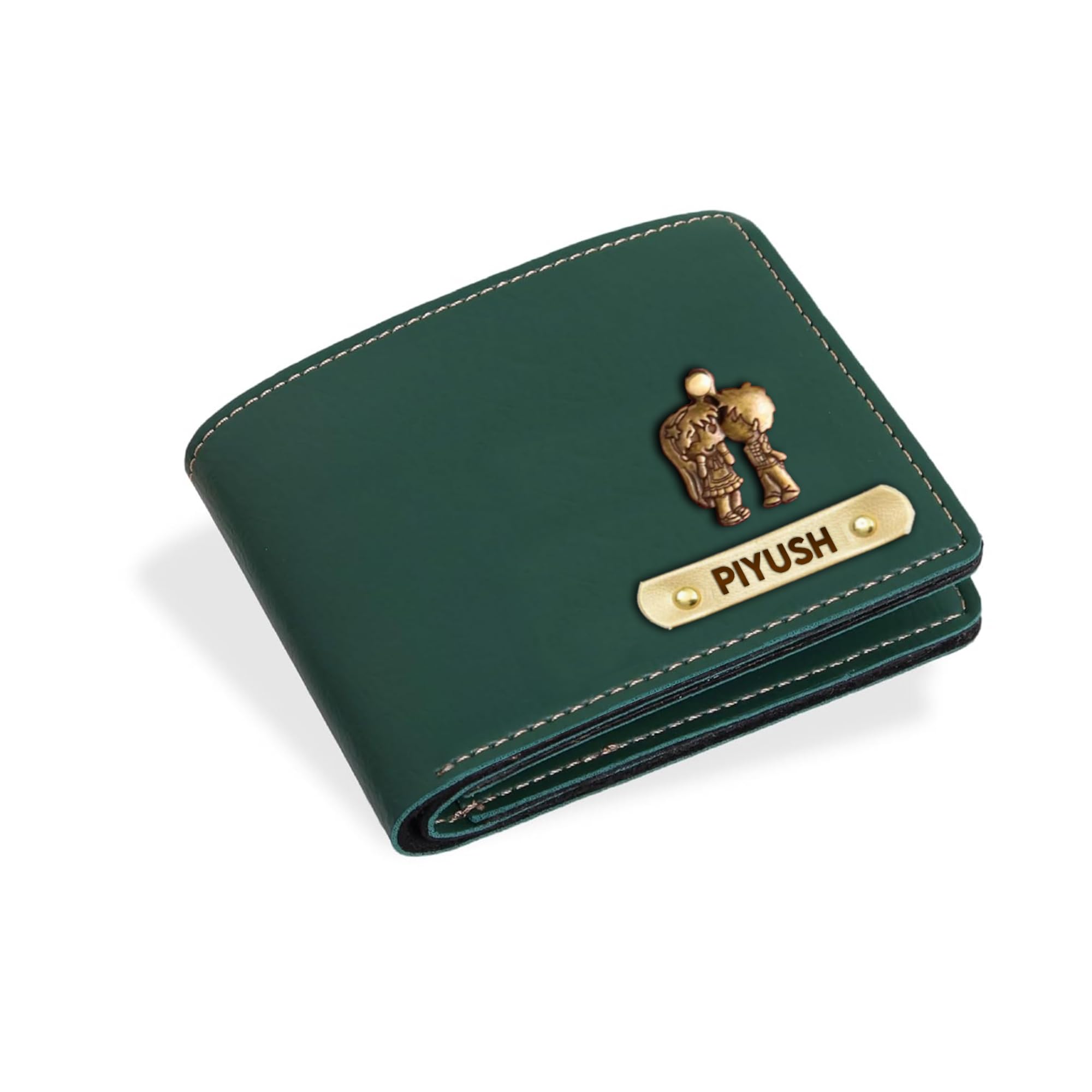 the unique gift studio Men's Personalized Wallet | Leather Customized Purse with Name & Charm | Unique Birthday/Anniversary/Valentine's Gift for Men - Green Wallet-picture-35