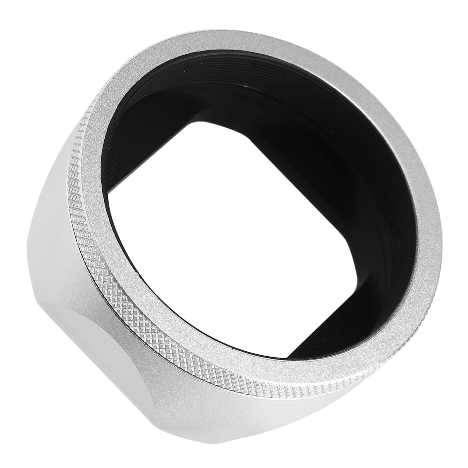 Paraluce per fotocamera, paraluce quadrato in metallo argentato, copertura protettiva, in lega di alluminio, panno per assorbimento della luce, accessori fotografici, parte di