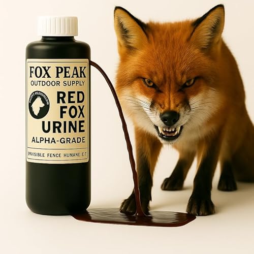 Fox Peak Outdoor Supply Red Fox Urine, 100% Pure Quality (4 oz) Uncut Full Strength Protect Your Garden with Real Predator Urine Easy to Use Squeeze Bottle