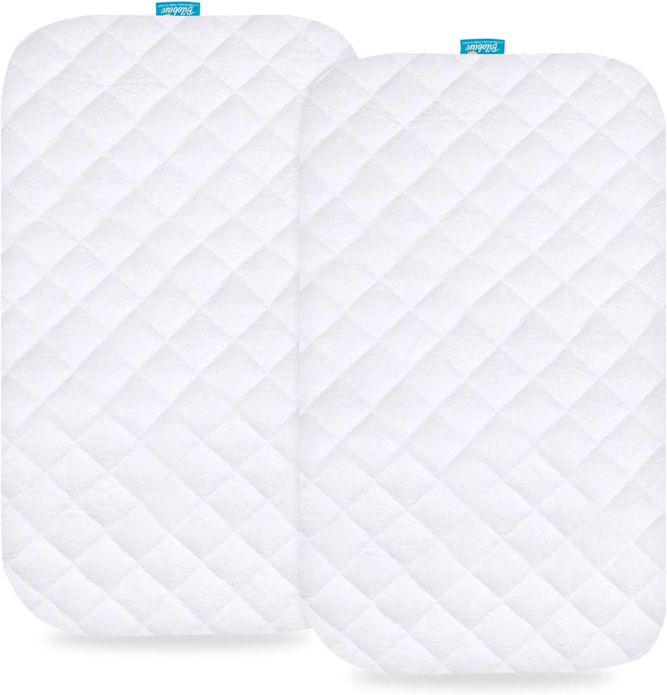 KoolerThings (3 in 1) Waterproof Bassinet Mattress Pad Cover Fits Crib Side Bassinet, 2 Pack, Ultra Soft Viscose, Bamboo Terry Surface, Breathable and Easy to Clean