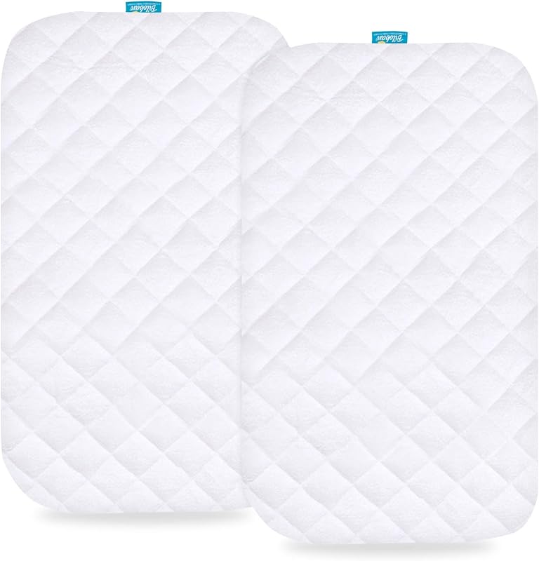 Bassinet Mattress Pad Cover for Dream On Me Traveler/Skylar/Lotus Bassinet | Waterproof Ultra Soft Bamboo Viscose Surface, 2 Pack, Breathable and Easy Care