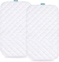 Waterproof Bassinet Mattress Pad Cover Compatible with Baby Delight Beside Me Dreamer Bassinet, 2 Pack, Ultra Soft Surface, Breathable and Easy Care