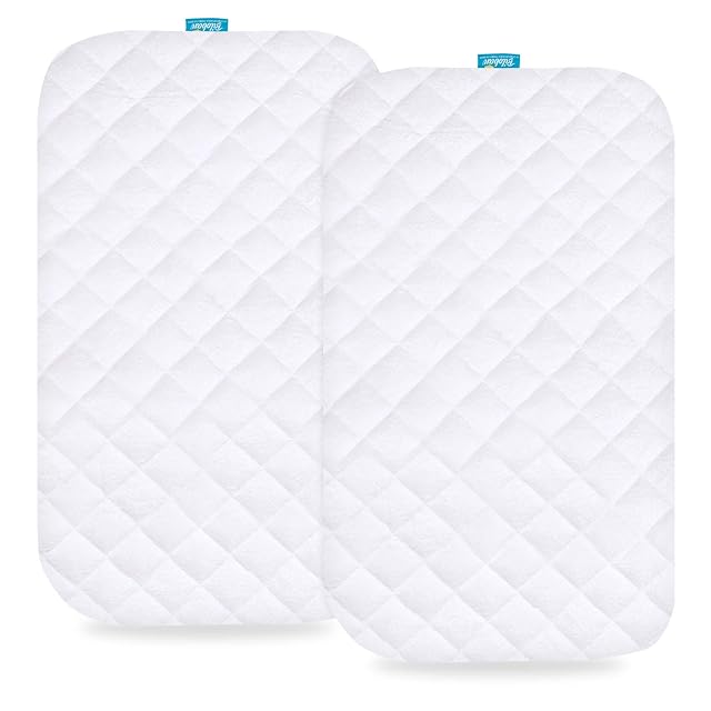 Waterproof Bassinet Mattress Pad Cover Compatible with Baby Delight Beside Me Dreamer Bassinet 2 Pack Ultra Soft Surface