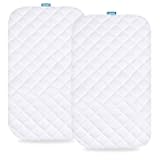 Waterproof Bassinet Mattress Pad Cover Compatible with Baby Delight Beside Me Dreamer Bassinet, 2 Pack, Ultra Soft Surface, Breathable and Easy Care