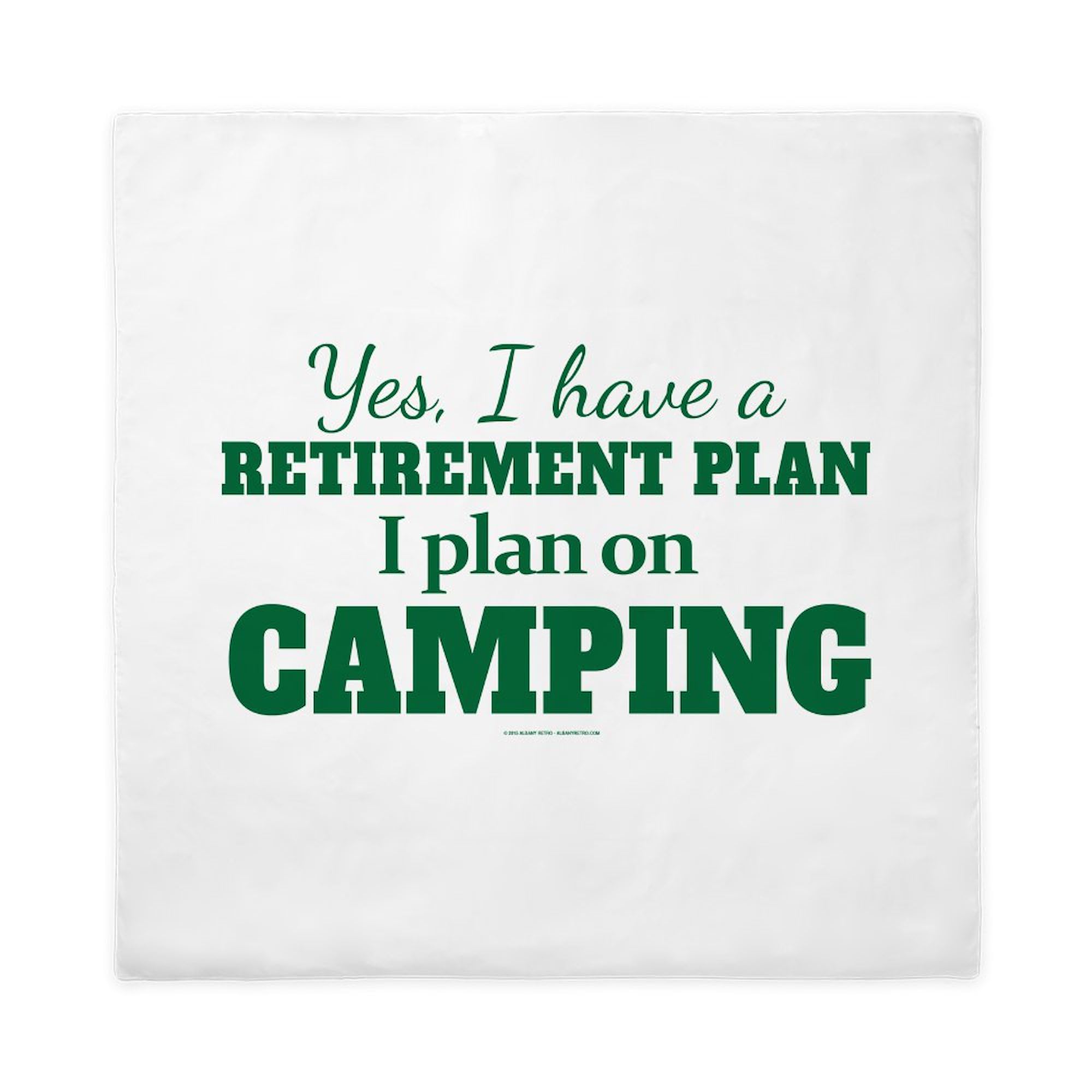 CafePress Camping Retirement Plan Queen Duvet Cover, Printed Comforter Cover, Unique Bedding