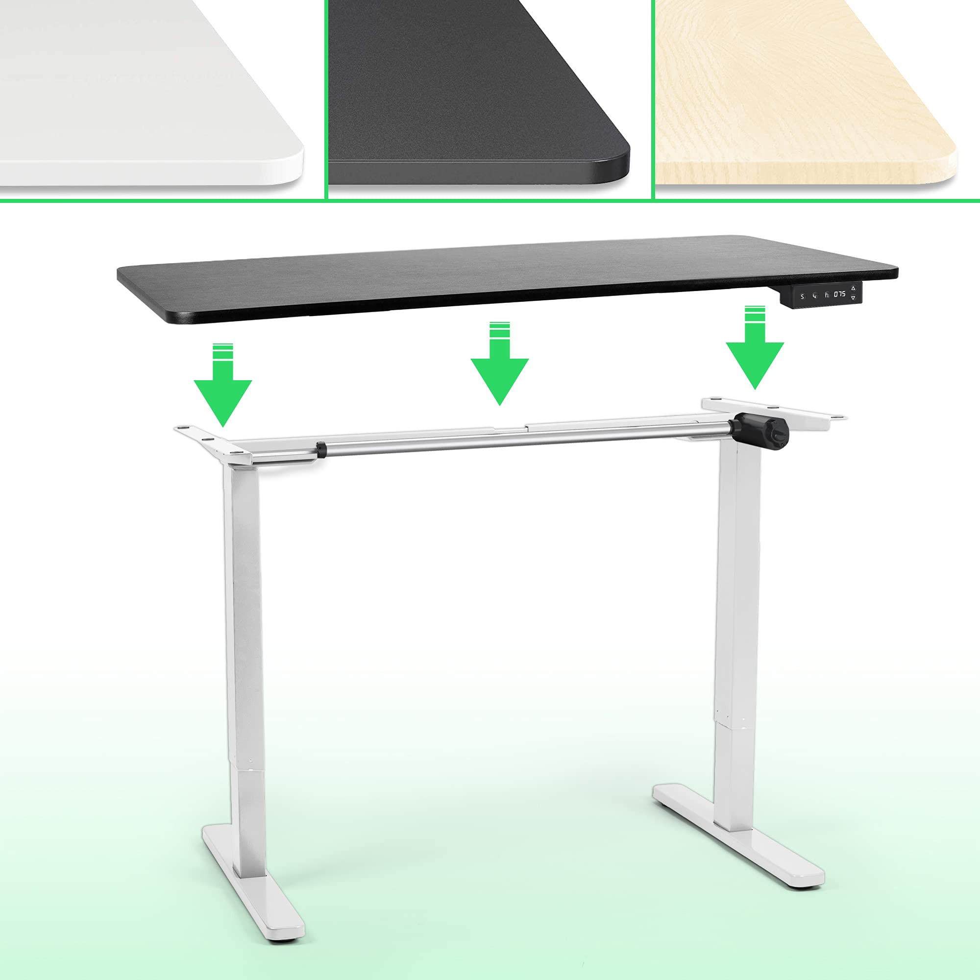 Duronic TM12 WE Telaio Elettrico Sit Stand Bianco | Controller con preset, movimento fluido, workstation professionale, gestione cavi